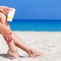 Sun protection for the legs on the beach